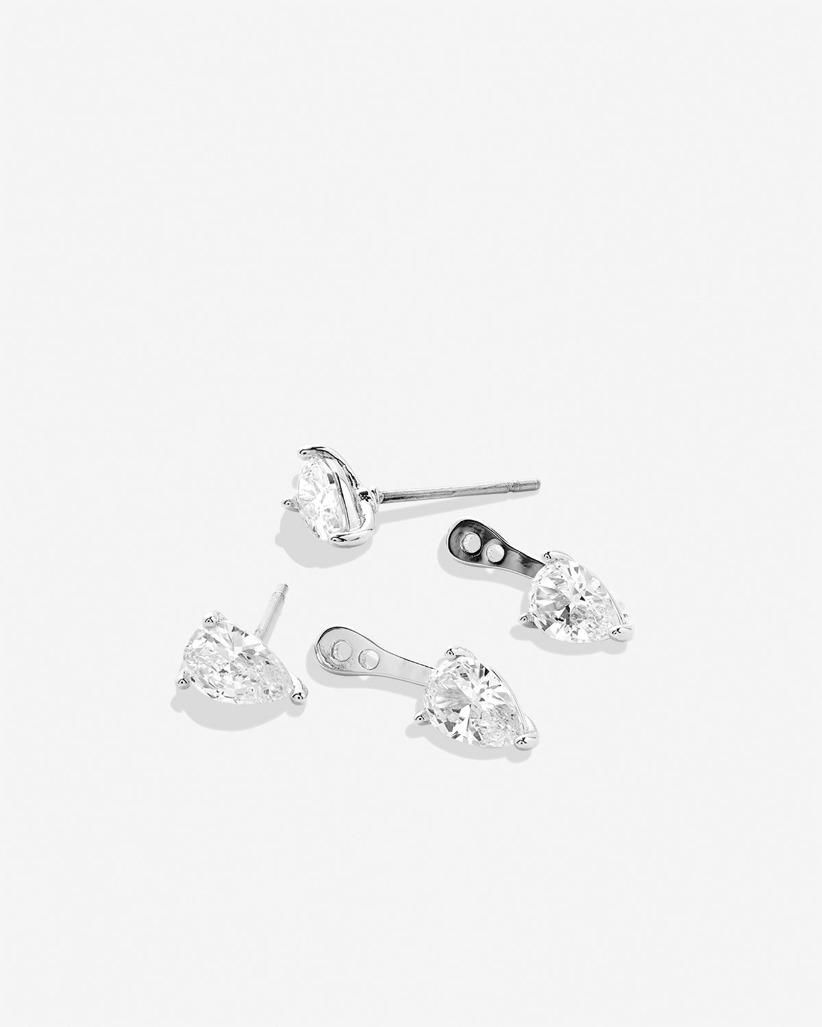 Bryan Anthonys Radiance Collection Pear Cut Ear Jackets Silver