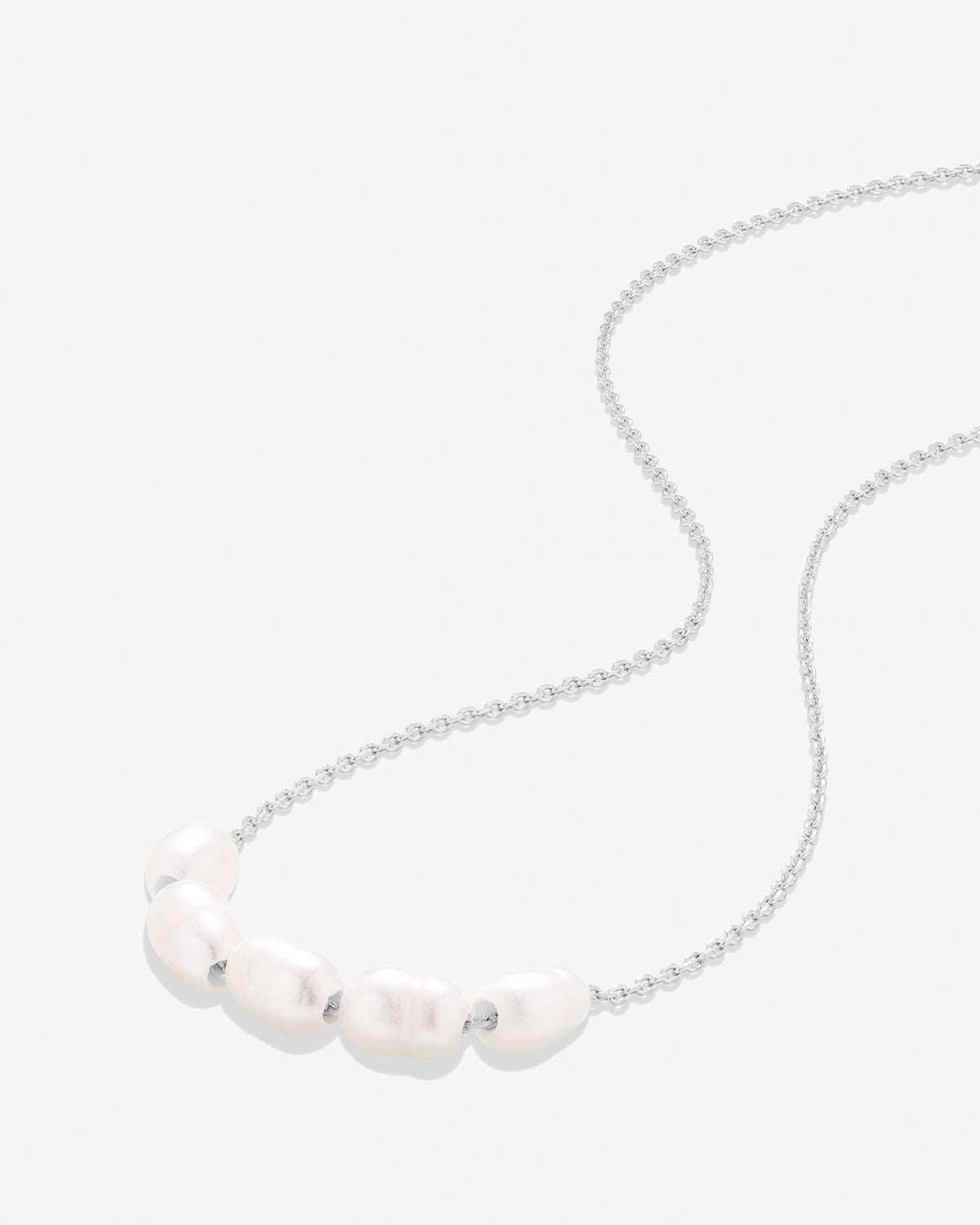 Bryan Anthonys Grit Pearl Necklace in Silver
