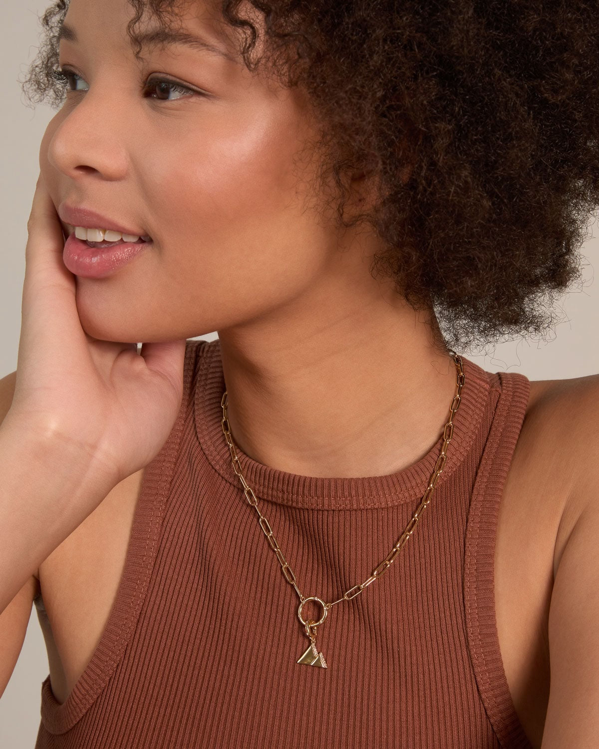 Bryan Anthonys Stories of You Gold Move Mountains Charm On Model