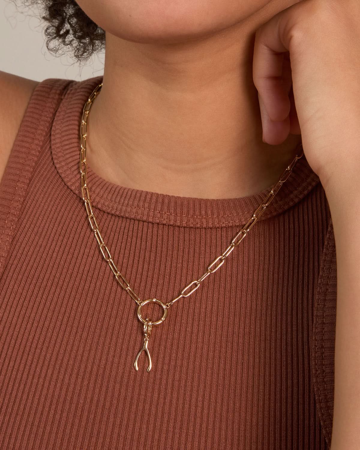 Bryan Anthonys Stories of You Gold Well Wishes Charm On Model