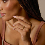 Bryan Anthonys Layers of You Ring Stack Aligned Entwined and Simplicity Rings in Gold On Model