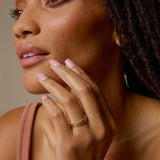 Bryan Anthonys Layers of You Ring Stack Aligned Entwined and Simplicity Rings in Gold On Model