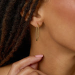 Bryan Anthonys Layers of You Entwined Dainty Hoops in Gold on Model