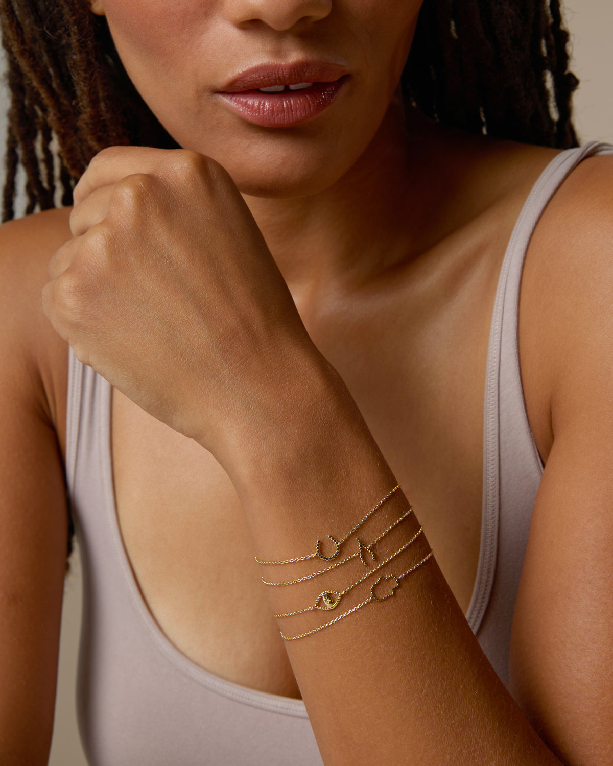 Bryan Anthonys Just For Luck Gold Bracelet On Model