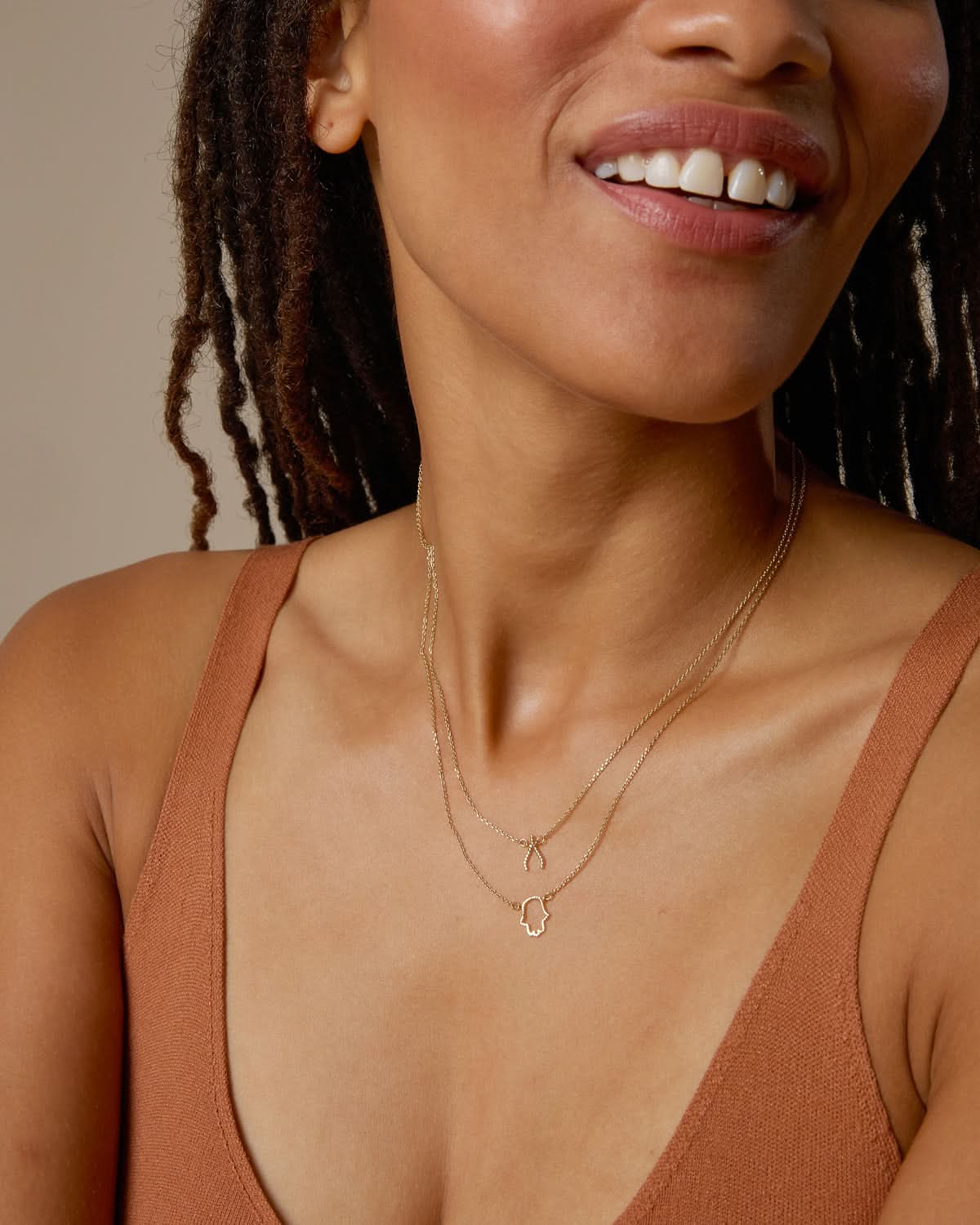 Bryan Anthonys Just For Luck Horse Shoe Necklace Gold On Model
