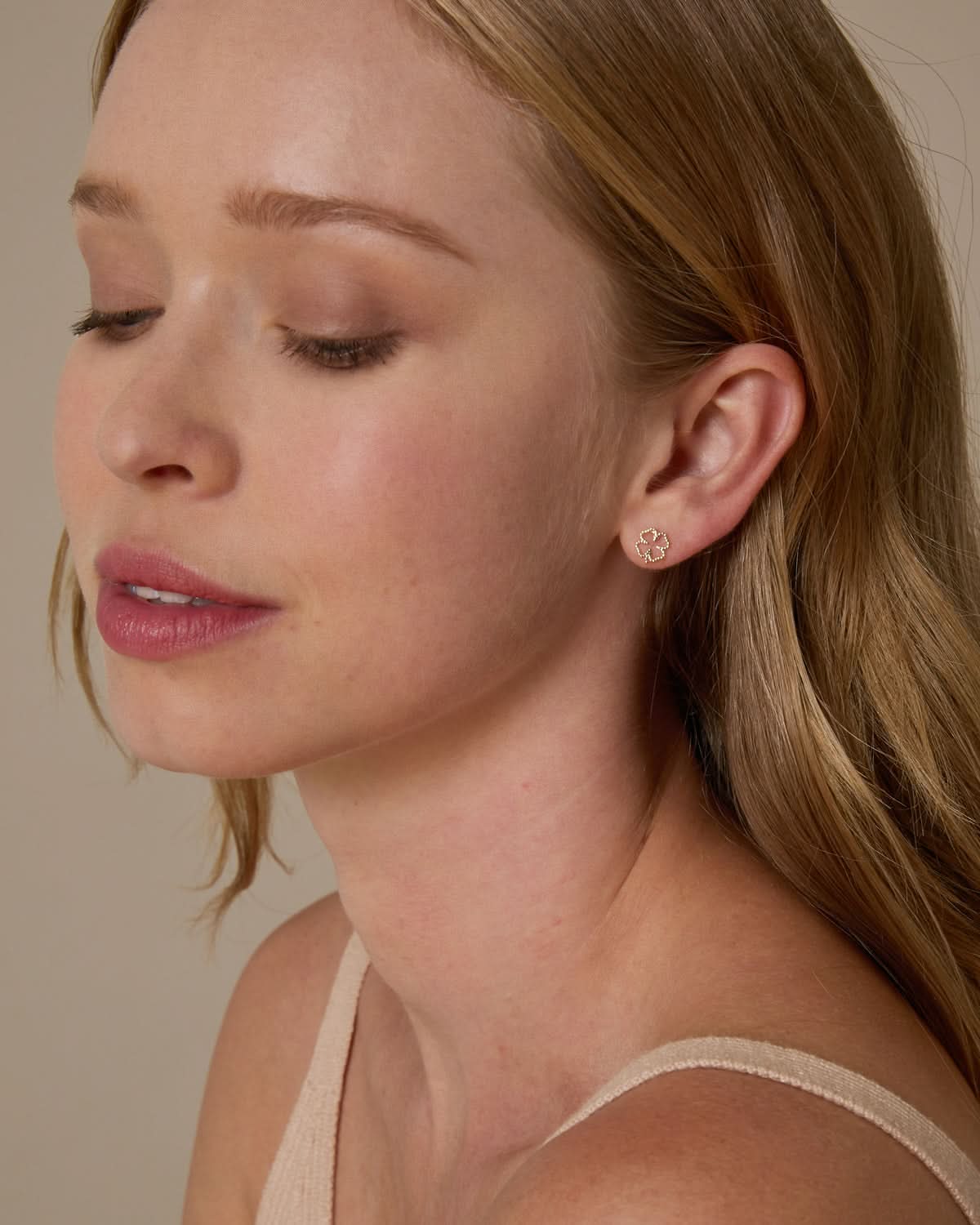 Bryan Anthonys Just For Luck Wishbone Gold Earring On Model