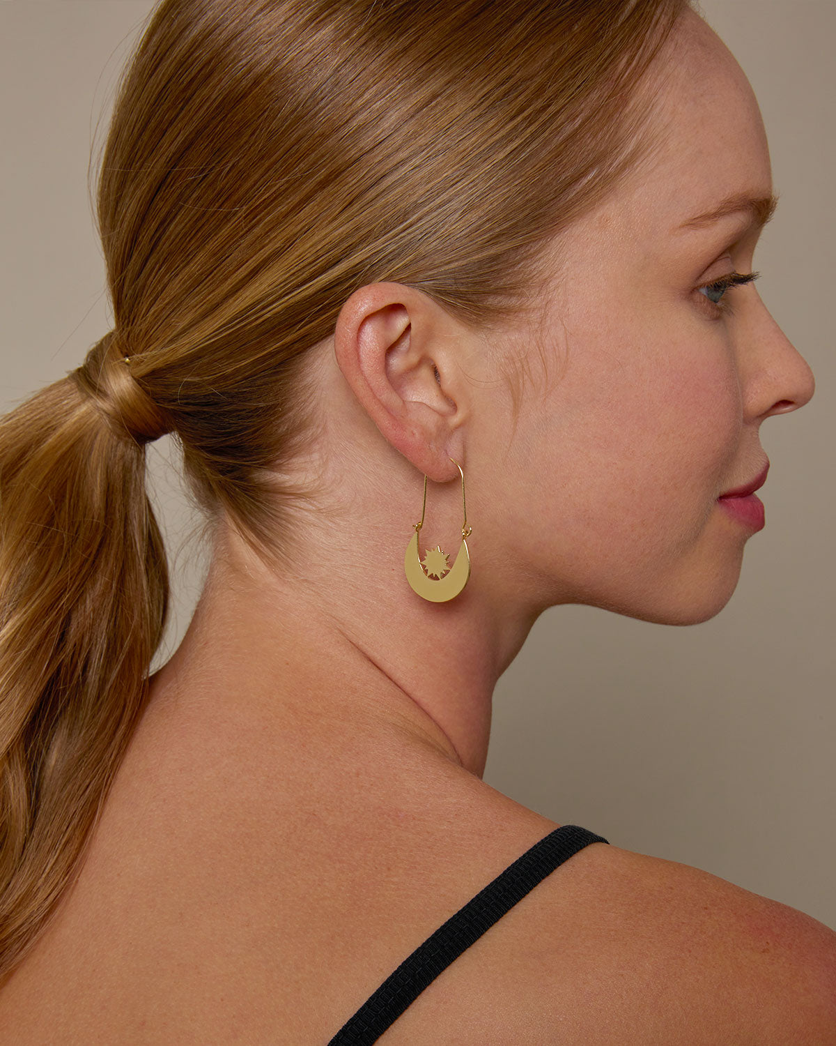 Bryan Anthonys Squad Hoop Earrings in Gold On Model