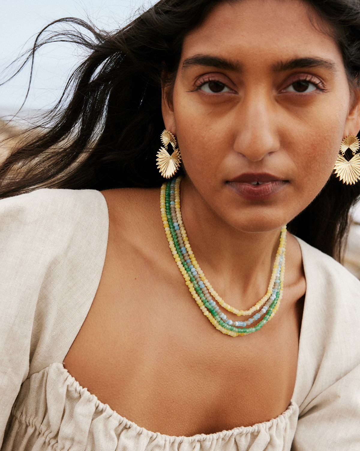 Bryan Anthonys Soul Like The Sea Beaded Necklace On Model