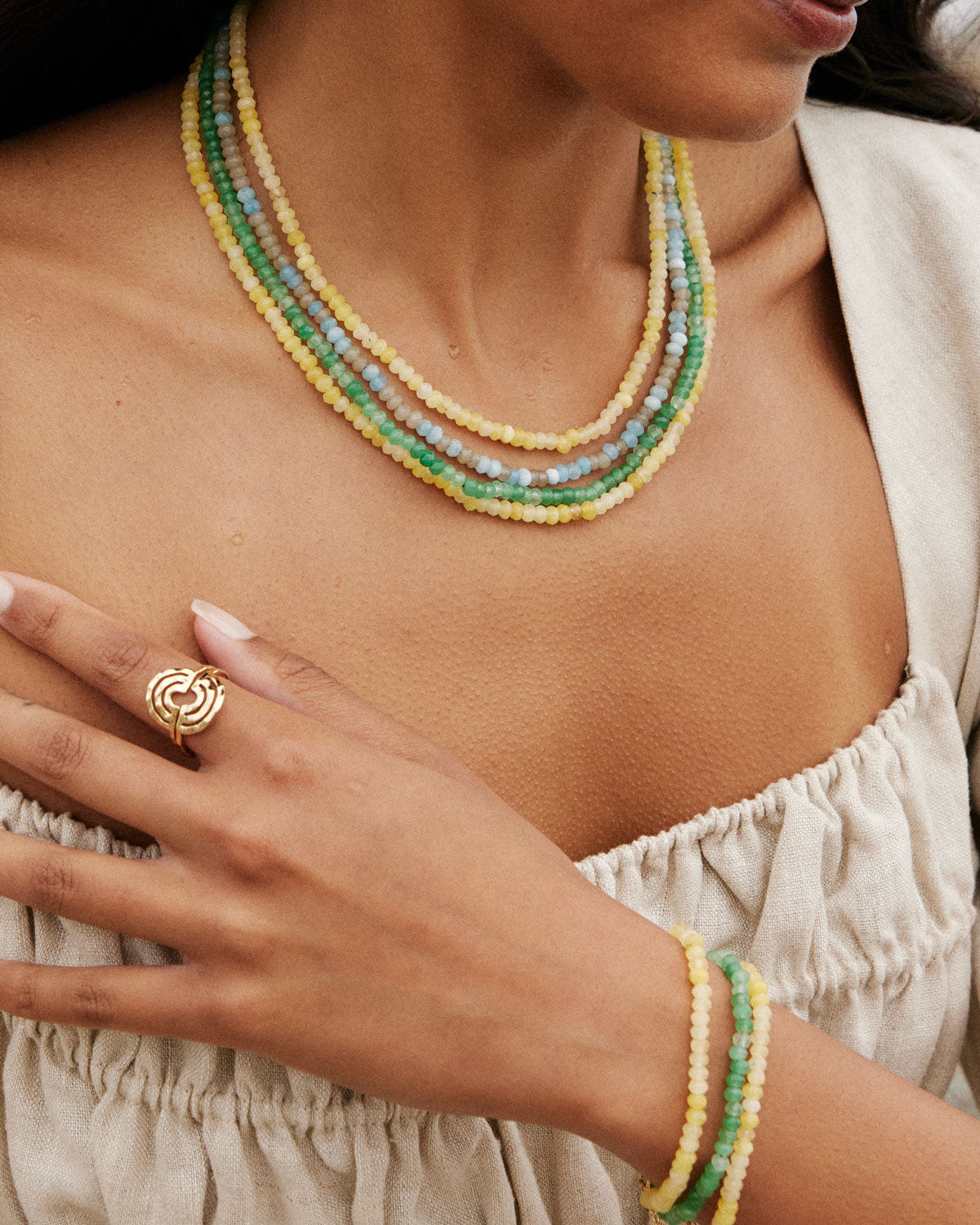 Bryan Anthonys Soul Like The Sea Beaded Necklace On Model