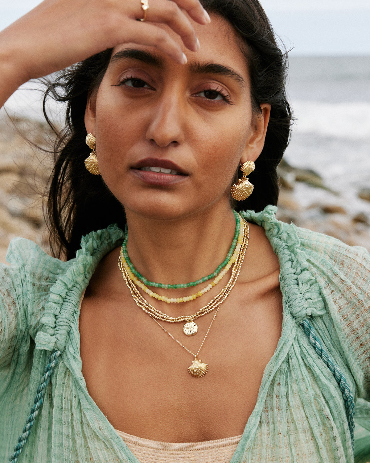Bryan Anthonys Soul Like The Sea Beaded Necklace On Model