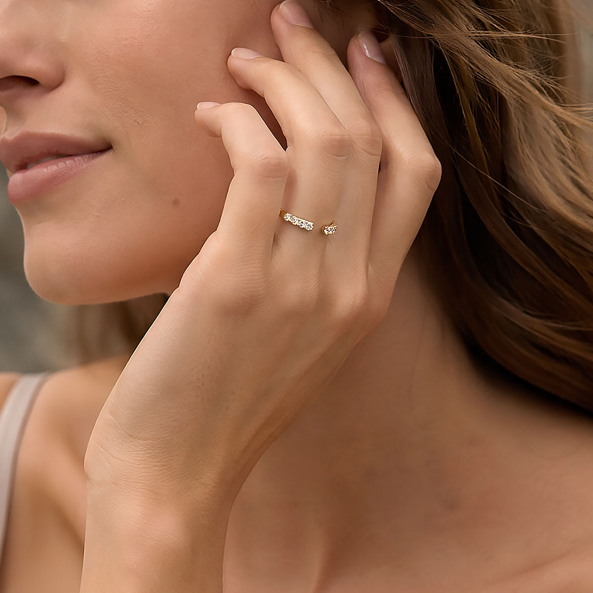 The Becoming Open Pavé Stacking Ring