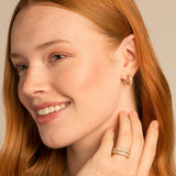 Bryan Anthonys Radiance Collection Baguette Mini Hoop Earrings On Model