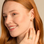 Bryan Anthonys Radiance Collection Baguette Mini Hoop Earrings On Model