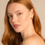 Bryan Anthonys Radiance Collection Baguette Mini Hoop Earrings On Model