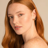Bryan Anthonys Radiance Collection Baguette Mini Hoop Earrings On Model