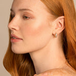 Bryan Anthonys Radiance Collection Baguette Mini Hoop Earrings On Model