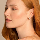 Bryan Anthonys Radiance Collection Baguette Mini Hoop Earrings On Model
