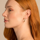 Bryan Anthonys Radiance Collection Baguette Midi Hoop Earrings On Model