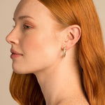 Bryan Anthonys Radiance Collection Baguette Midi Hoop Earrings On Model