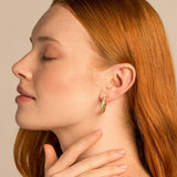Bryan Anthonys Radiance Collection Baguette Midi Hoop Earrings On Model