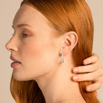 Bryan Anthonys Radiance Collection Baguette Midi Hoop Earrings On Model
