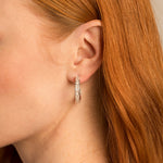 Bryan Anthonys Radiance Collection Baguette Midi Hoop Earrings On Model