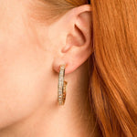 Bryan Anthonys Radiance Collection Baguette Maxi Hoop Earrings On Model