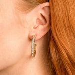 Bryan Anthonys Radiance Collection Baguette Maxi Hoop Earrings On Model