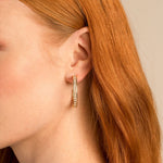 Bryan Anthonys Radiance Collection Baguette Maxi Hoop Earrings On Model