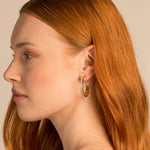 Bryan Anthonys Radiance Collection Baguette Maxi Hoop Earrings On Model