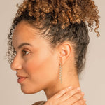 Bryan Anthonys Radiance Collection Pear Cut Chandelier Earrings On Model
