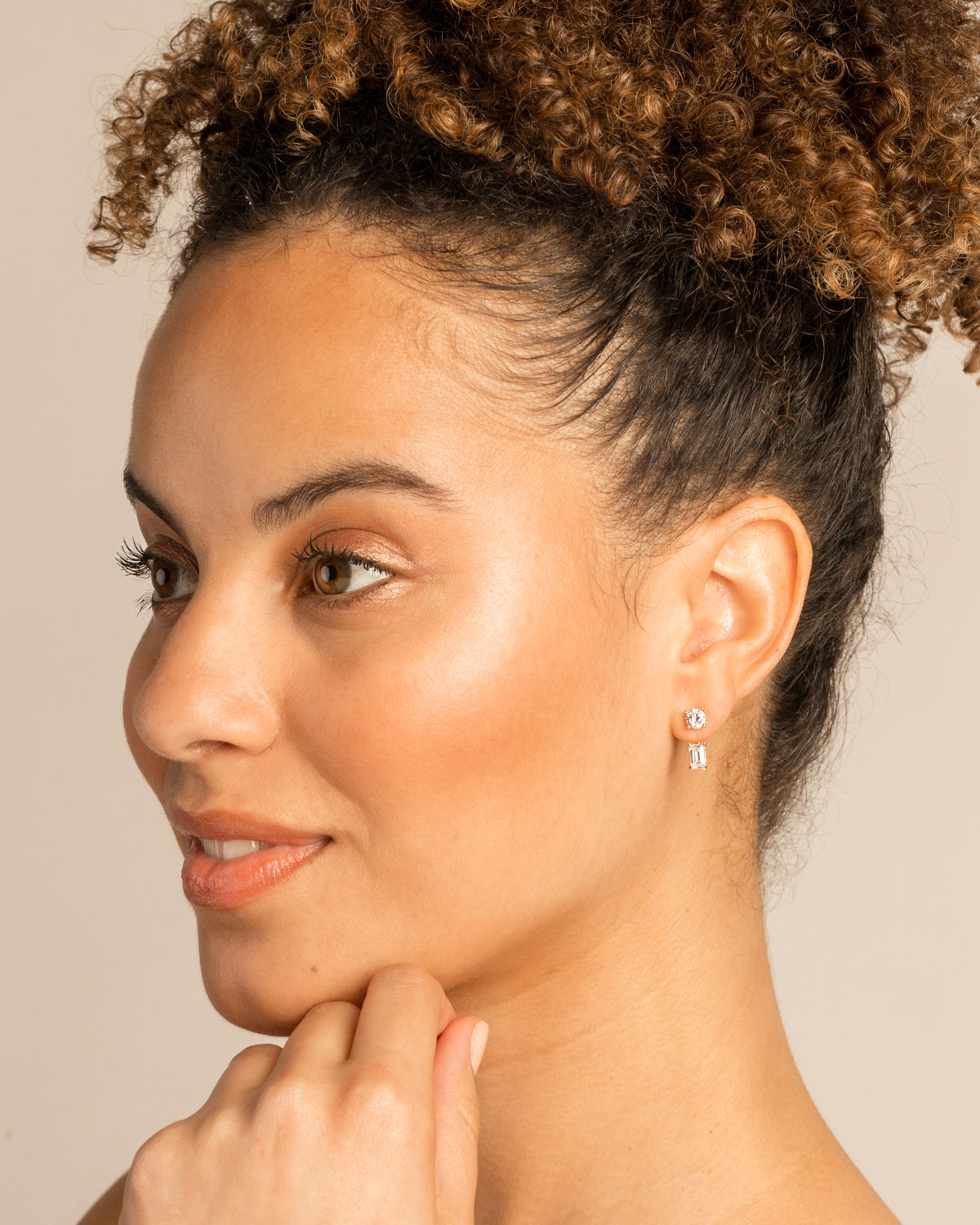 Bryan Anthonys Radiance Collection Emerald Cut Ear Jackets On Model