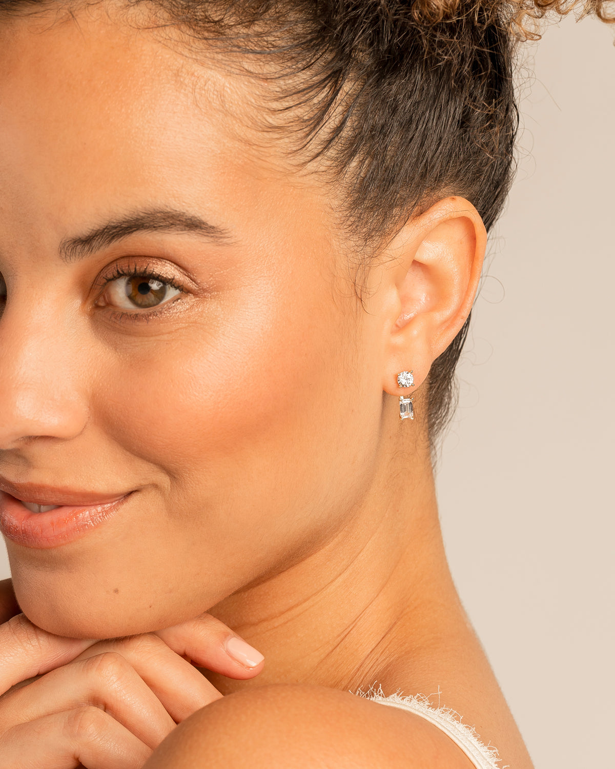 Bryan Anthonys Radiance Collection Emerald Cut Ear Jackets On Model