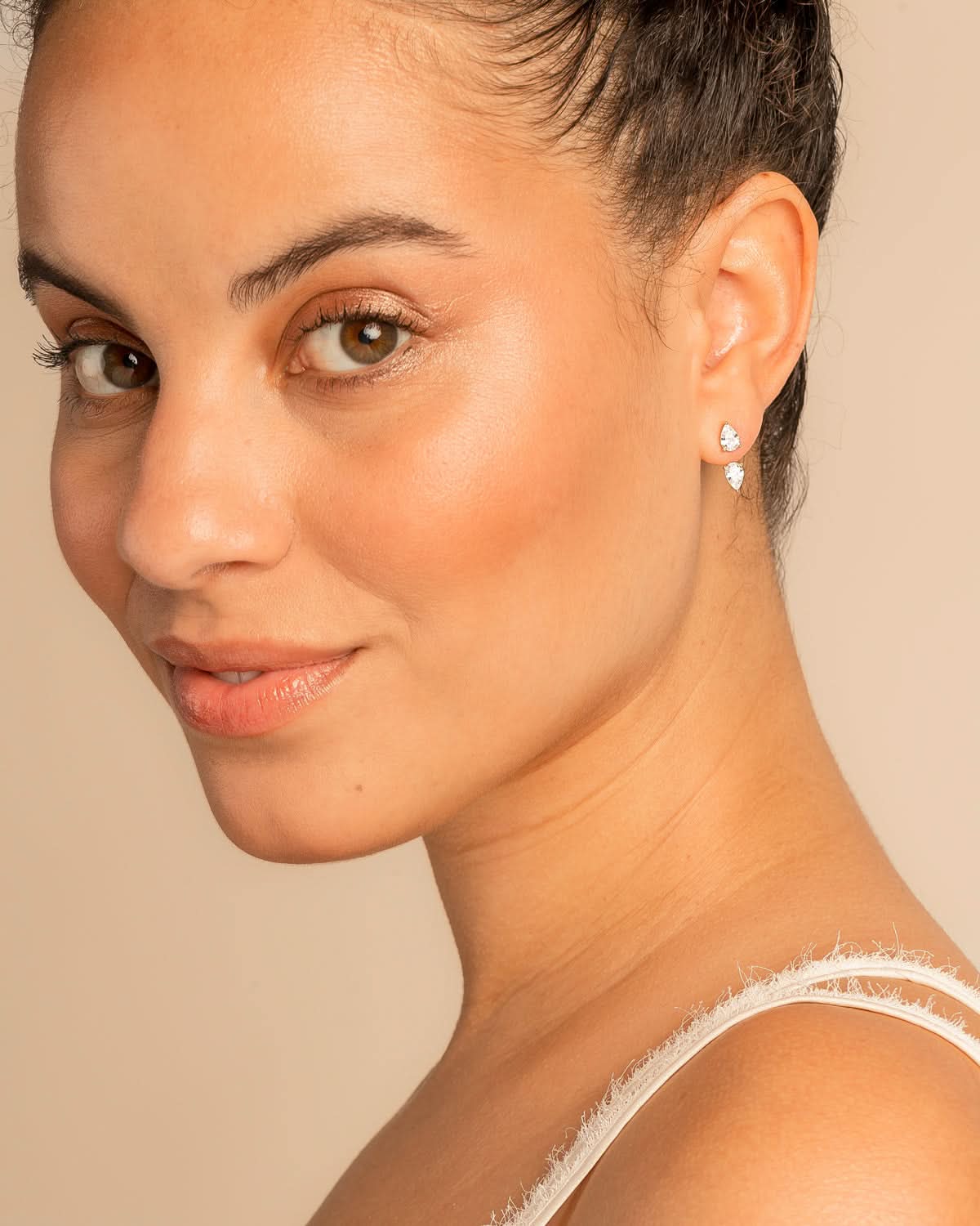 Bryan Anthonys Radiance Collection Pear Cut Ear Jackets On Model