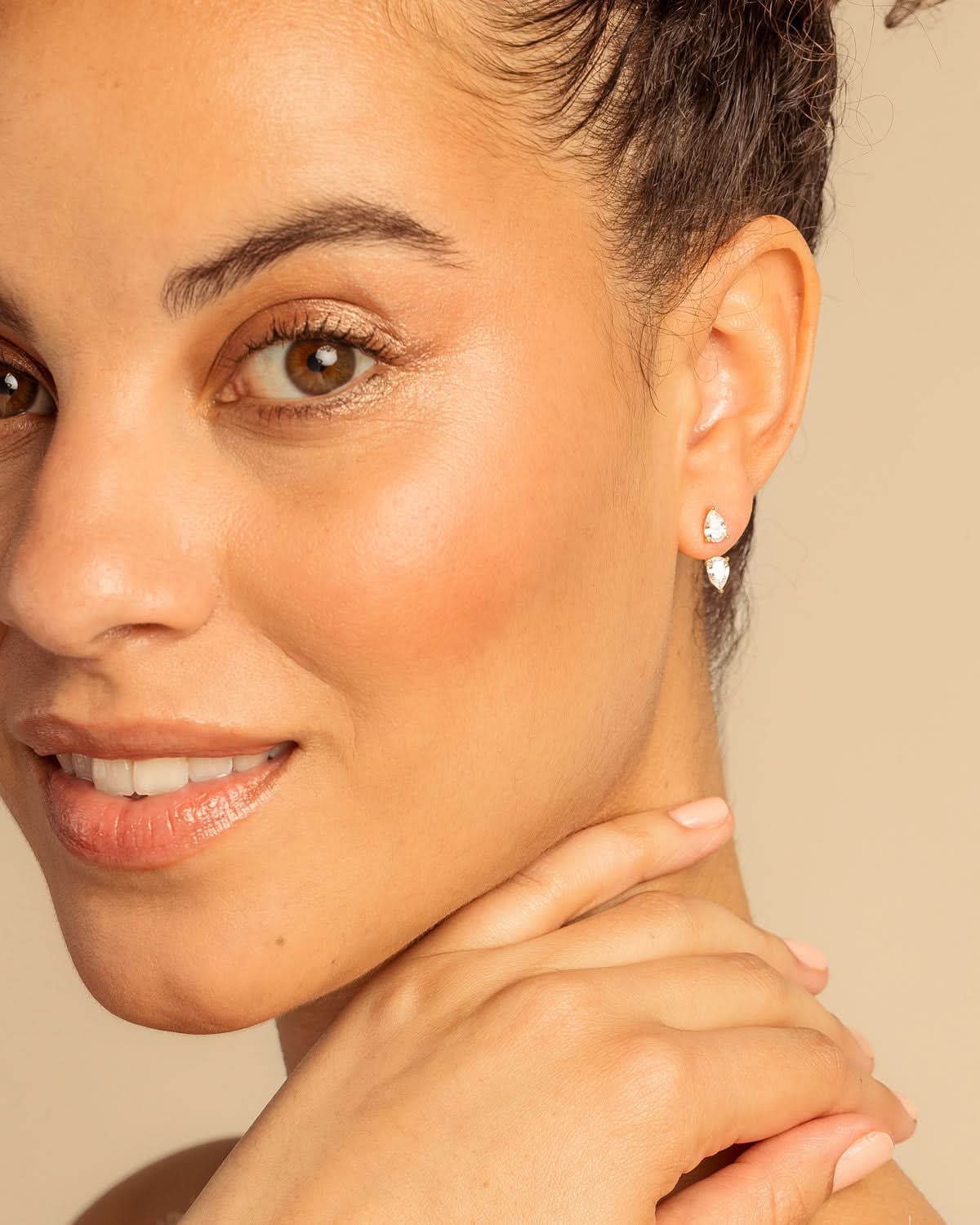 Bryan Anthonys Radiance Collection Pear Cut Ear Jackets On Model