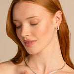 Bryan Anthonys Radiance Collection Baguette Mini Hoop Earrings On Model