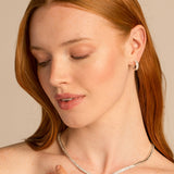 Bryan Anthonys Radiance Collection Baguette Mini Hoop Earrings On Model