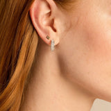 Bryan Anthonys Radiance Collection Baguette Mini Hoop Earrings On Model