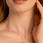 Bryan Anthonys Radiance Collection Baguette Dainty Necklace On Model in Gold