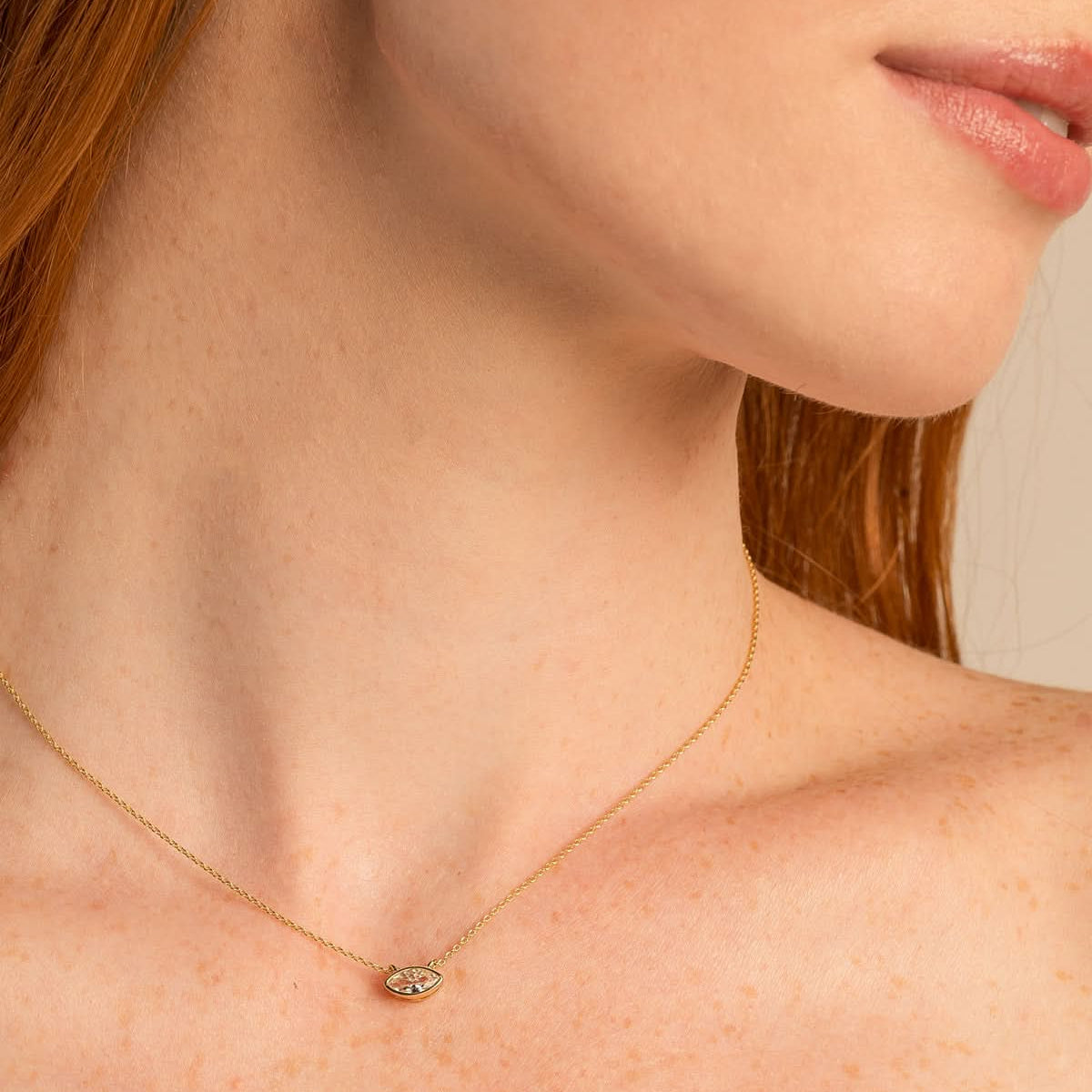 Bryan Anthonys Radiance Collection Marquis Solitaire Necklace On Model