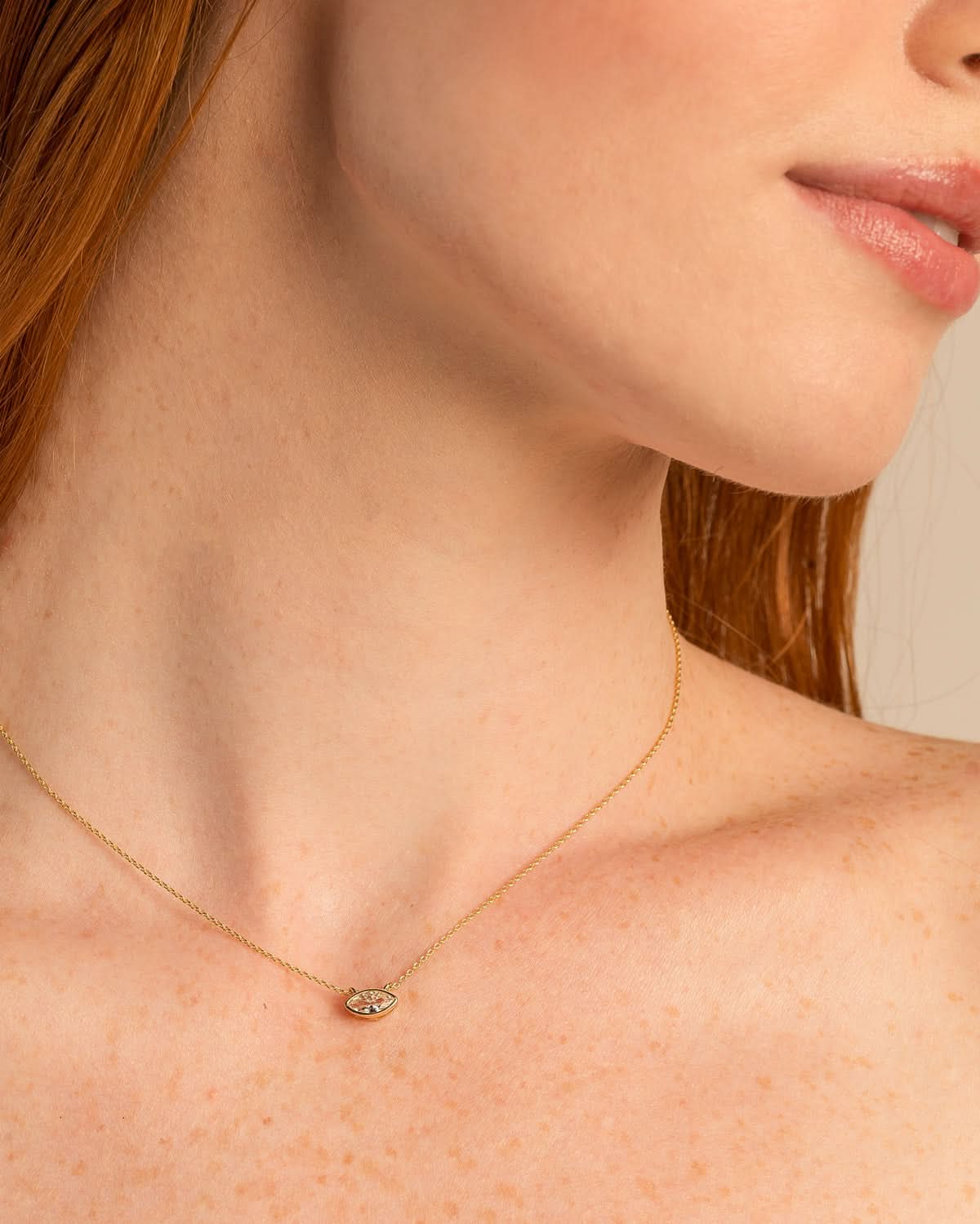 Bryan Anthonys Self Love Marquise Solitaire Necklace On Model