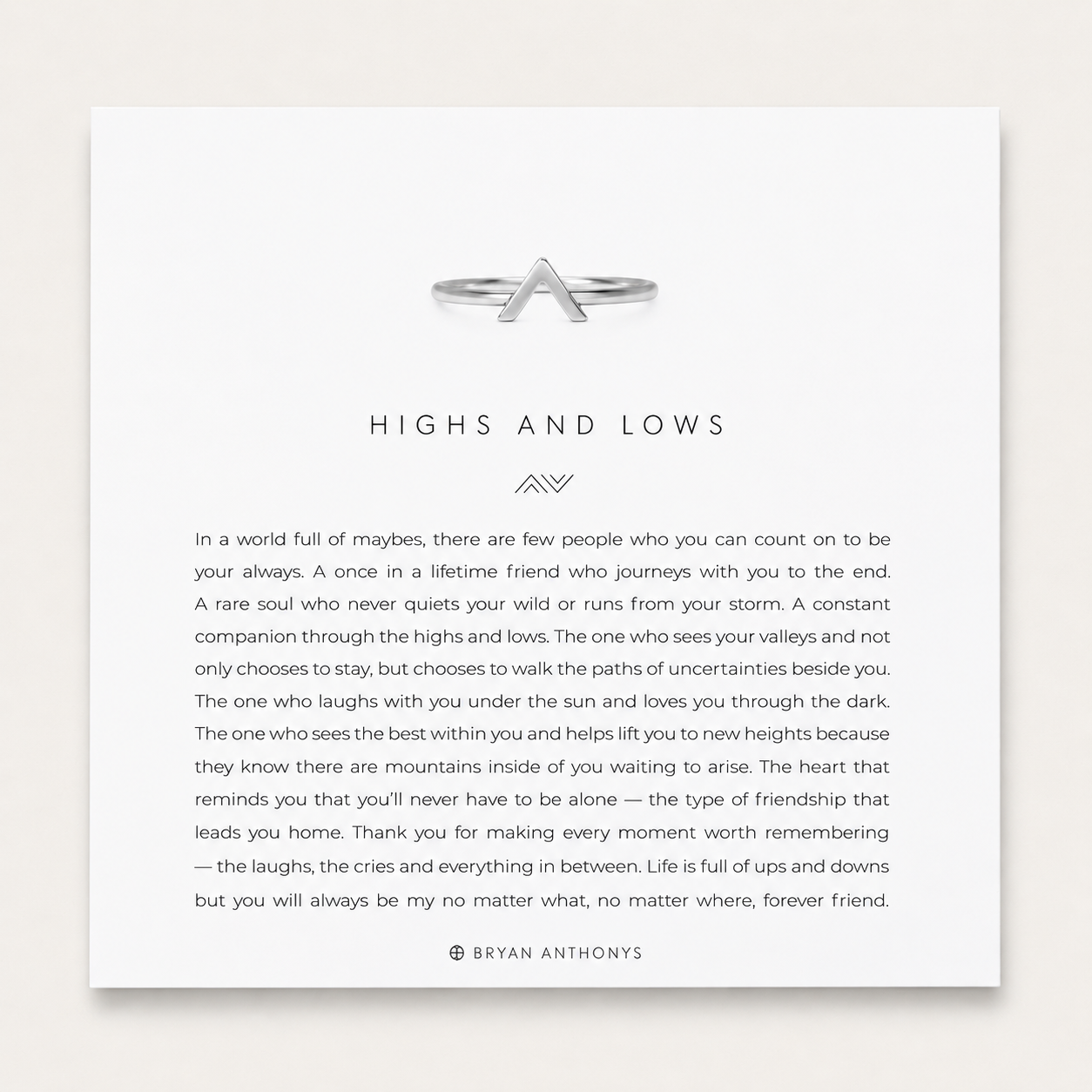 Highs & Lows Up Arrow Ring