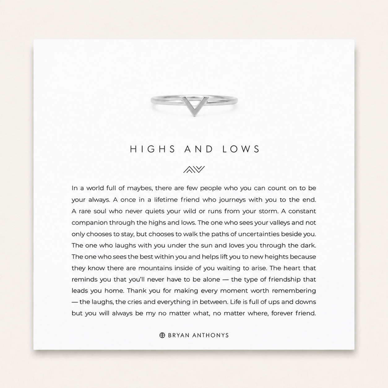 Highs & Lows Down Arrow Ring