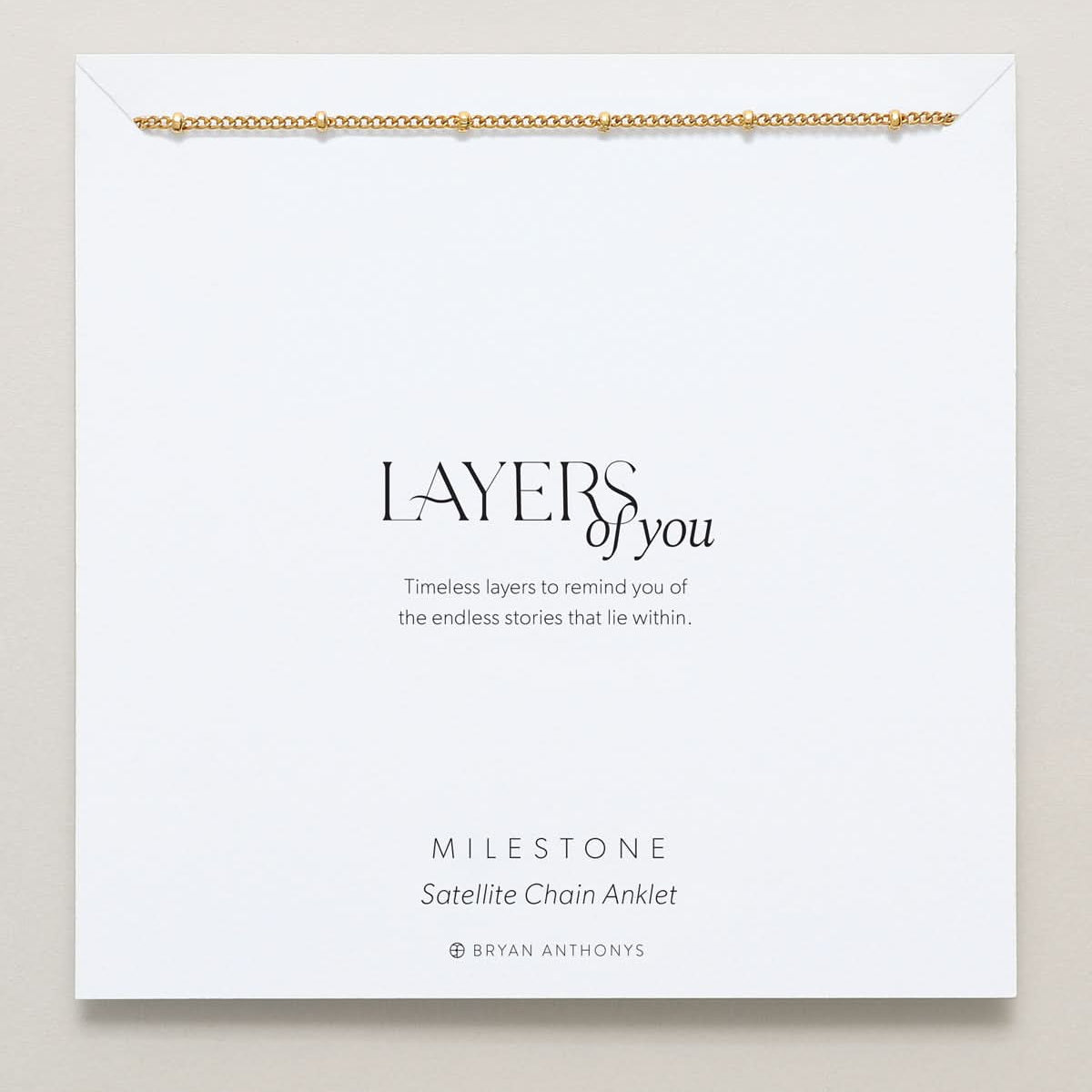 Bryan Anthonys Layers of You Milestone Gold Satellite Chain Anklet On Card