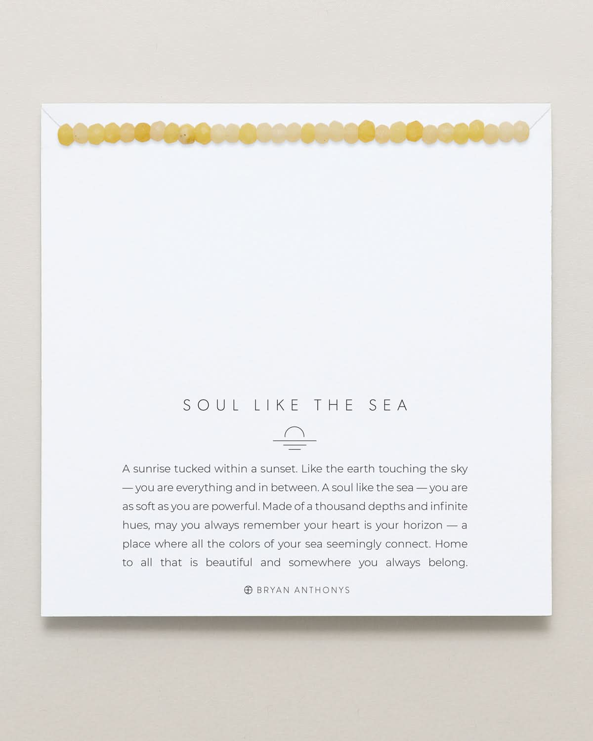 Bryan Anthonys Soul Like The Sea Sunshine Bracelet On Card