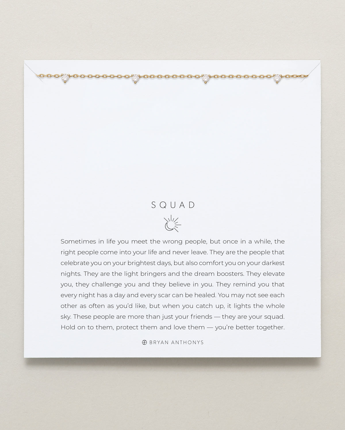 Bryan Anthonys Gold Squad Crystal Bracelet On Card