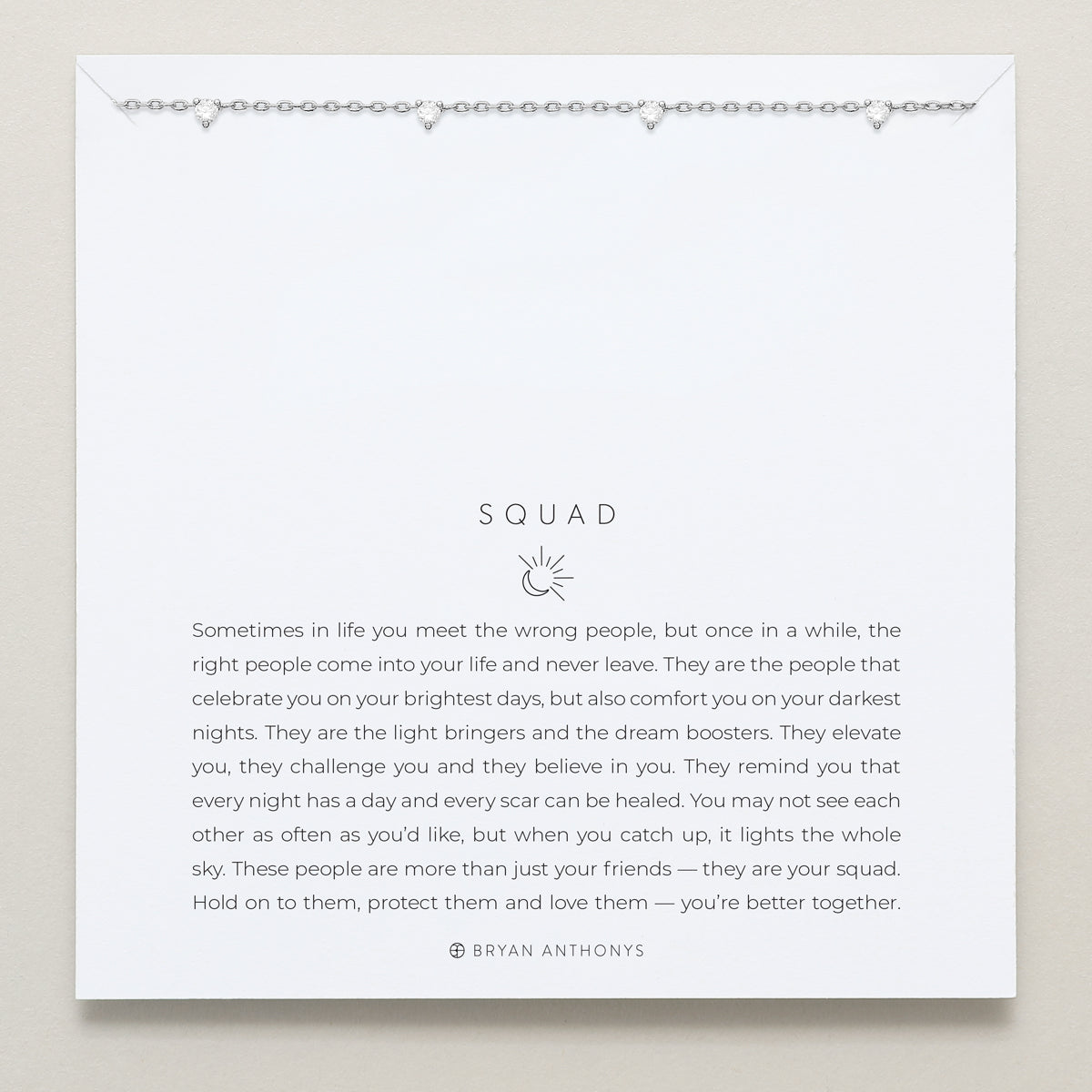Bryan Anthonys Silver Squad Crystal Bracelet On Card