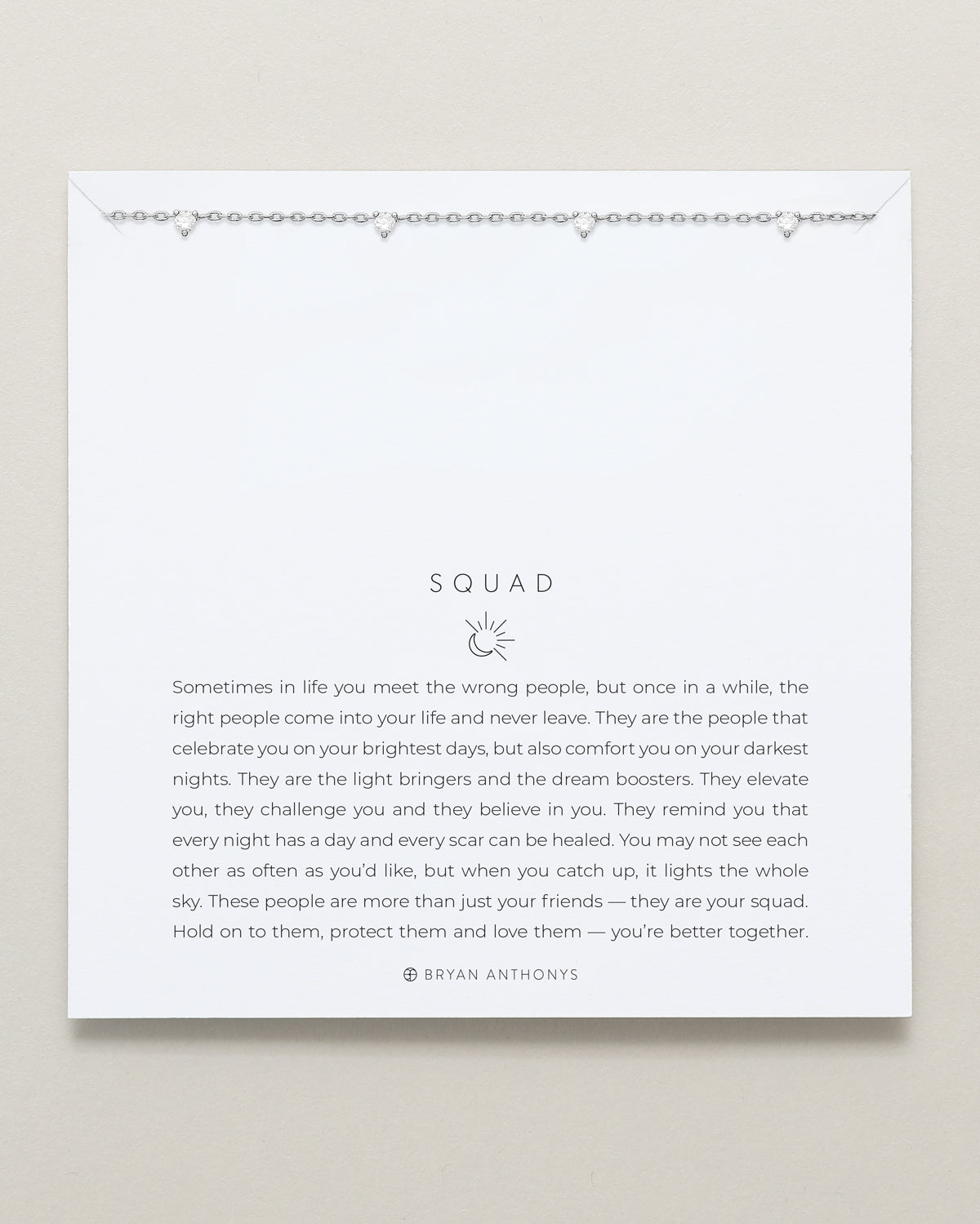 Bryan Anthonys Silver Squad Crystal Bracelet On Card