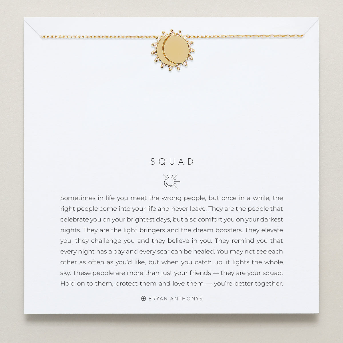 Bryan Anthonys Gold Squad Dainty Bracelet On Card