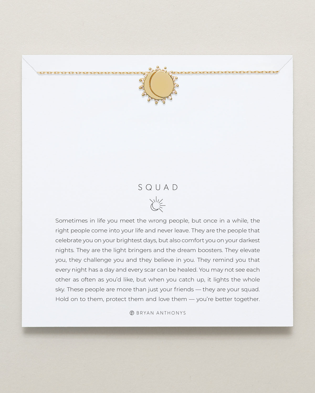 Bryan Anthonys Gold Squad Dainty Bracelet On Card